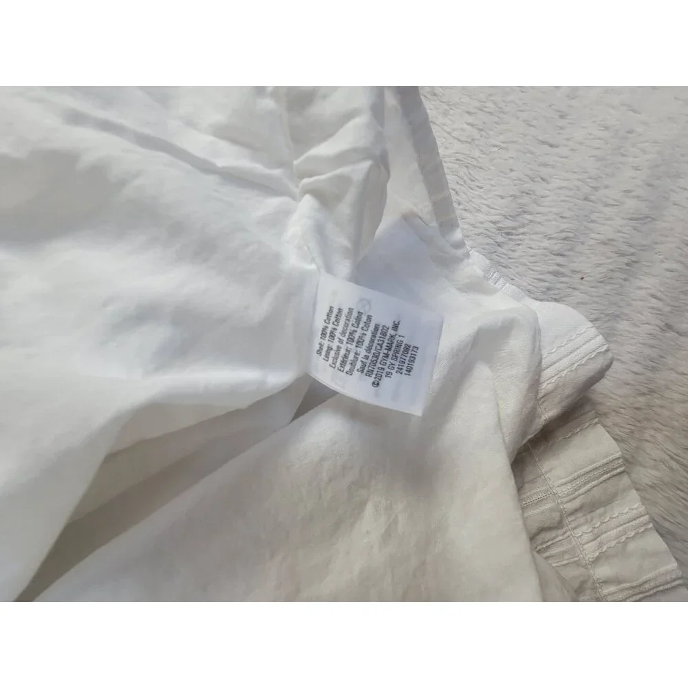 Gymboree Girls Short Sleeve White Striped Cotton A-Line Dress Size Medium 7-8